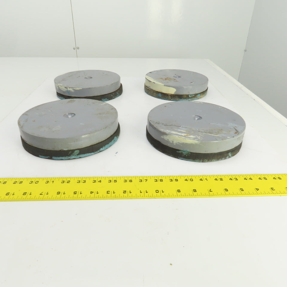 4" OD Rubber Mounted Vibration Absorbing Machine Pad Feet 1-3/4" H Lot Of 4