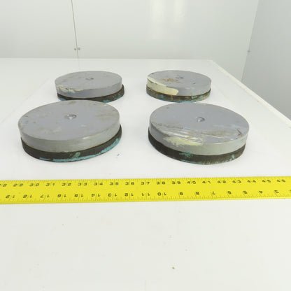 4" OD Rubber Mounted Vibration Absorbing Machine Pad Feet 1-3/4" H Lot Of 4