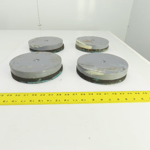 4" OD Rubber Mounted Vibration Absorbing Machine Pad Feet 1-3/4" H Lot Of 4