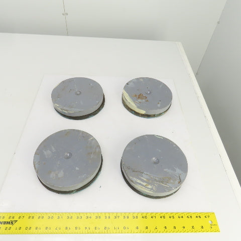 4" OD Rubber Mounted Vibration Absorbing Machine Pad Feet 1-3/4" H Lot Of 4