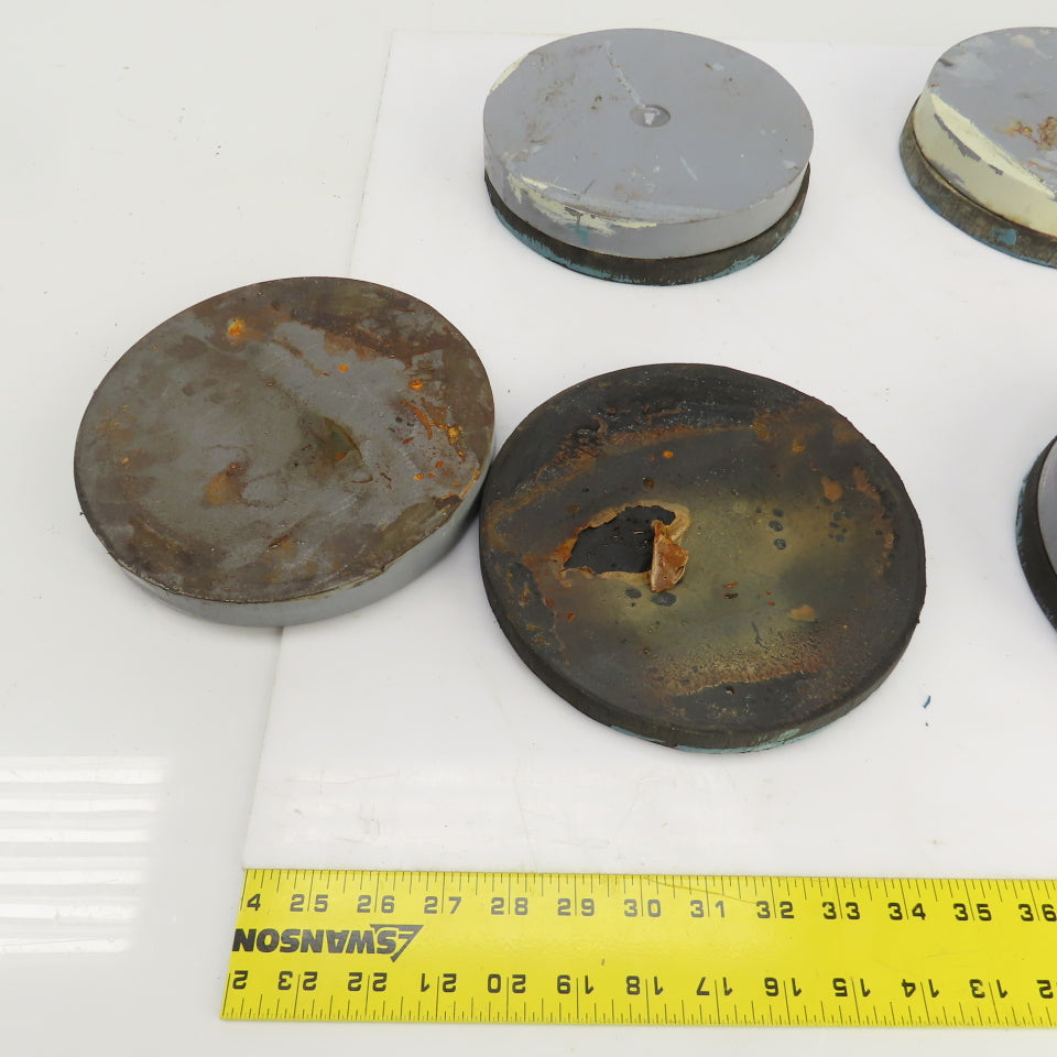 4" OD Rubber Mounted Vibration Absorbing Machine Pad Feet 1-3/4" H Lot Of 4