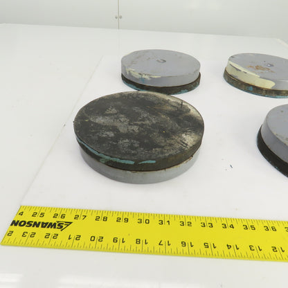 4" OD Rubber Mounted Vibration Absorbing Machine Pad Feet 1-3/4" H Lot Of 4