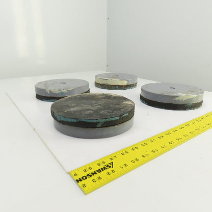4" OD Rubber Mounted Vibration Absorbing Machine Pad Feet 1-3/4" H Lot Of 4