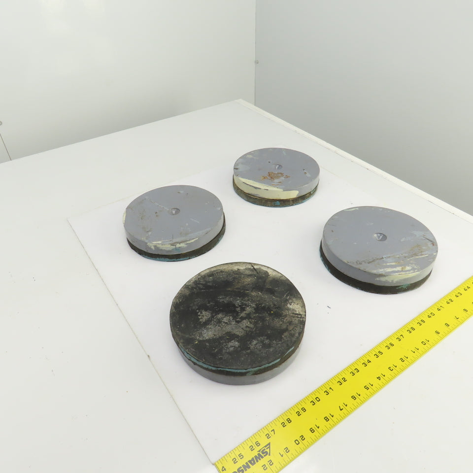 4" OD Rubber Mounted Vibration Absorbing Machine Pad Feet 1-3/4" H Lot Of 4