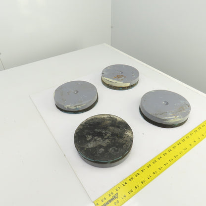 4" OD Rubber Mounted Vibration Absorbing Machine Pad Feet 1-3/4" H Lot Of 4