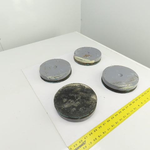 4" OD Rubber Mounted Vibration Absorbing Machine Pad Feet 1-3/4" H Lot Of 4