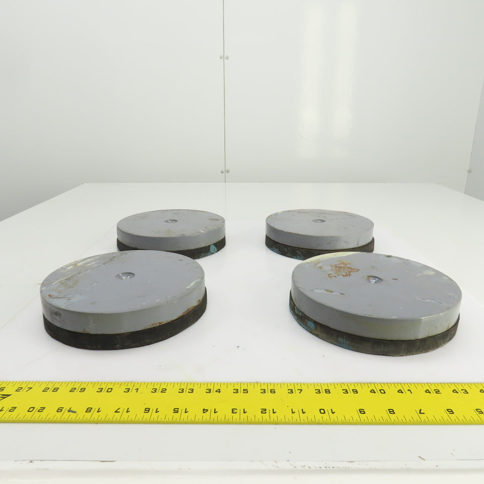 4" OD Rubber Mounted Vibration Absorbing Machine Pad Feet 1-3/4" H Lot Of 4