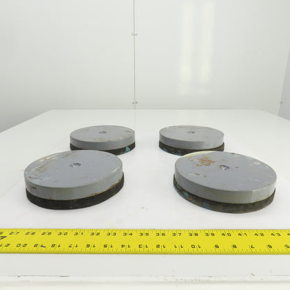 4" OD Rubber Mounted Vibration Absorbing Machine Pad Feet 1-3/4" H Lot Of 4