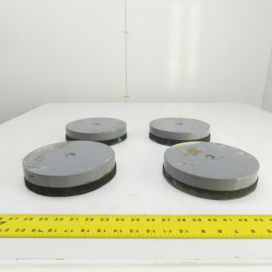 4" OD Rubber Mounted Vibration Absorbing Machine Pad Feet 1-3/4" H Lot Of 4