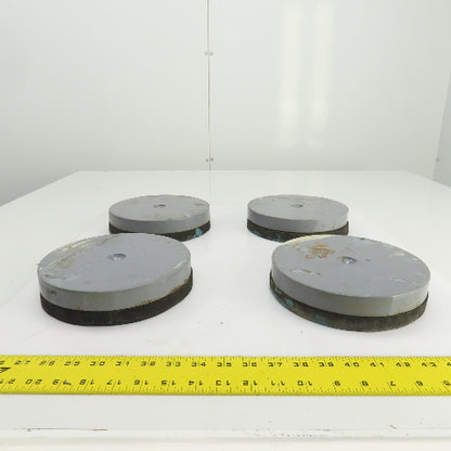 4" OD Rubber Mounted Vibration Absorbing Machine Pad Feet 1-3/4" H Lot Of 4