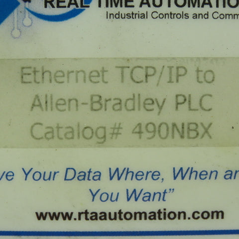 RTA 490NBX Ethernet TCP/IP to Allen-Bradley PLC