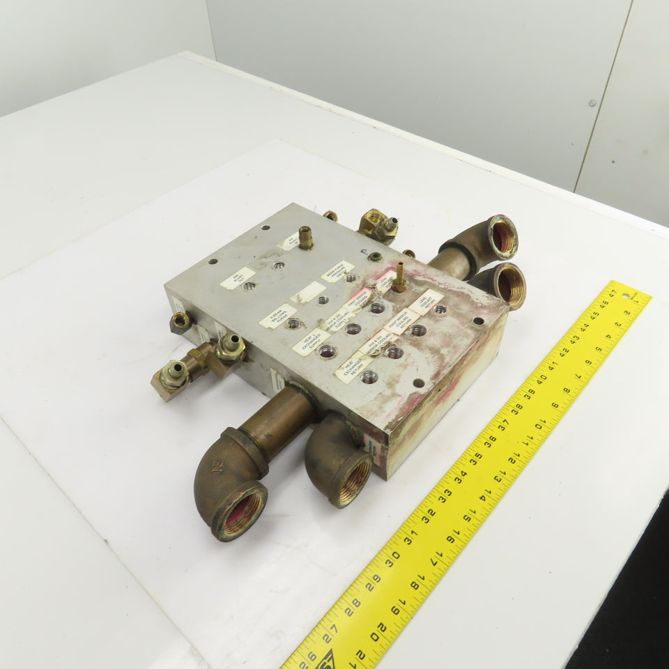 26 Port Aluminum Body Pneumatic Supply Manifold 1/4", 3/8", 1-1/4" NPT