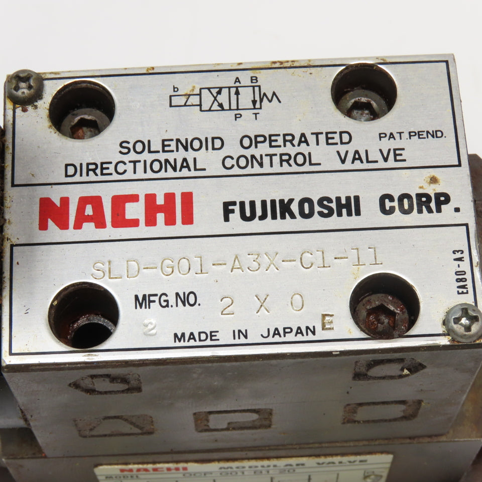 Nachi SLD-G01-A3X-C1-11 OPC-G01-B1-20 2 Way Solenoid Modulator Valve 110V Coil