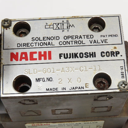 Nachi SLD-G01-A3X-C1-11 OPC-G01-B1-20 2 Way Solenoid Modulator Valve 110V Coil