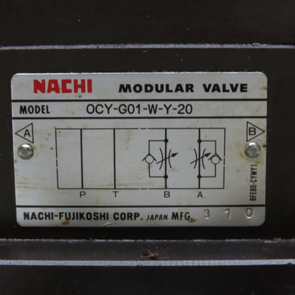 Nachi SLD-G01-C5-C1-11 OCY-G01-W-Y-20 5/3 Way Closed Center Modular Valve 110V