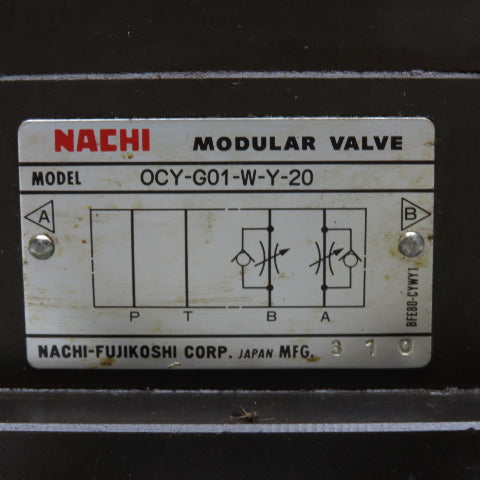 Nachi SLD-G01-C5-C1-11 OCY-G01-W-Y-20 5/3 Way Closed Center Modular Valve 110V