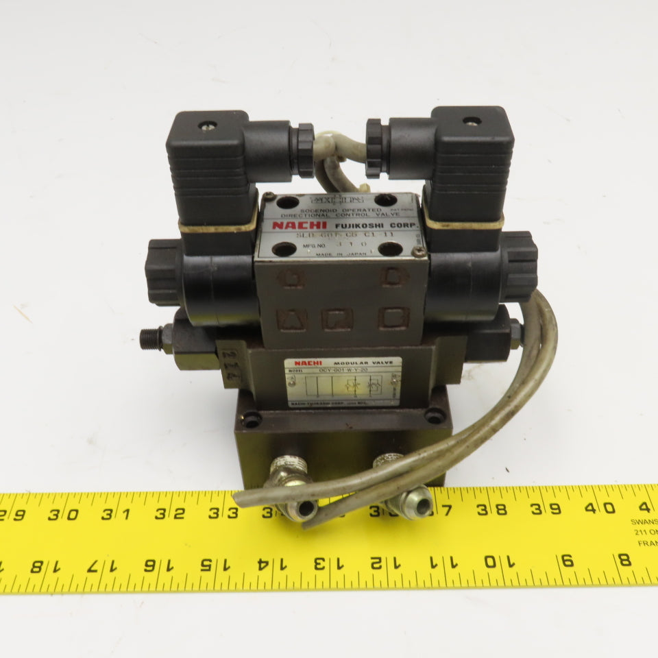 Nachi SLD-G01-C5-C1-11 OCY-G01-W-Y-20 5/3 Way Closed Center Modular Valve 110V
