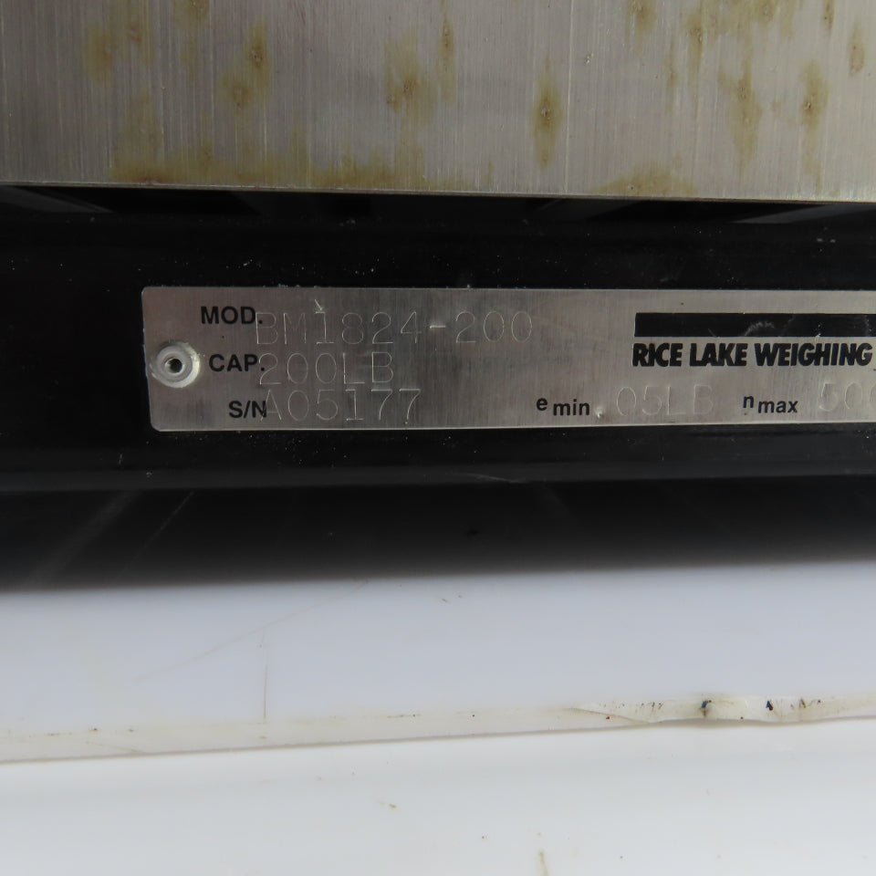 Rice Lake BM1824-200 Stainless Steel Bench Scale 200LB Cap GSE 350 Indicator 1PH