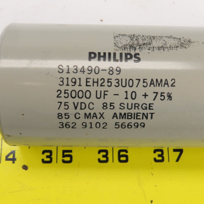 Philips S13490-89 25,000 UF Capacitor 75VDC Pulse Power 500 Welder