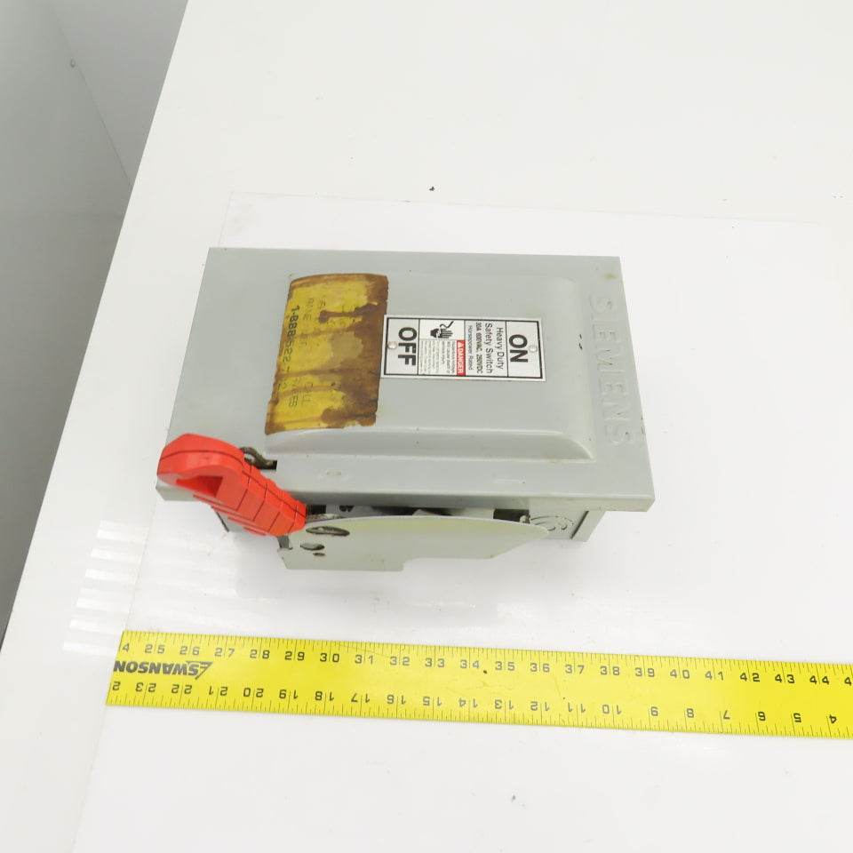 Siemens HNF361 30A Heavy Duty Safety Disconnect Switch 600VAC 3 Pole 30HP Type 1