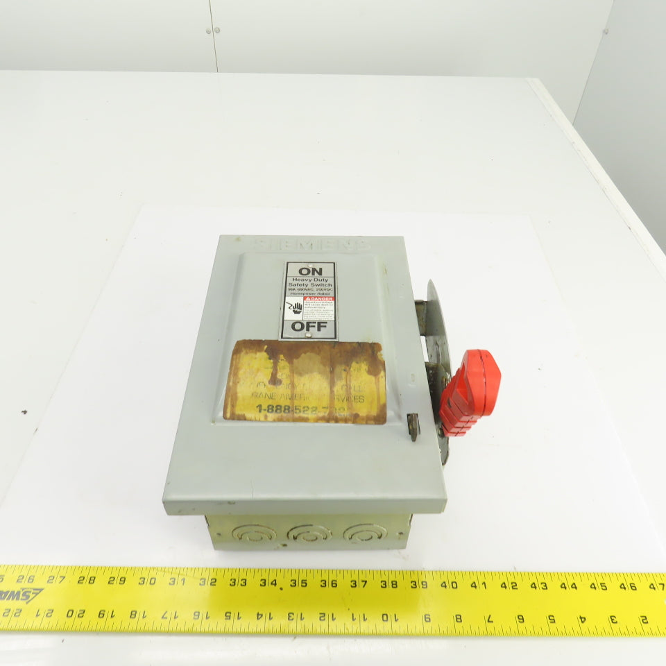 Siemens HNF361 30A Heavy Duty Safety Disconnect Switch 600VAC 3 Pole 30HP Type 1