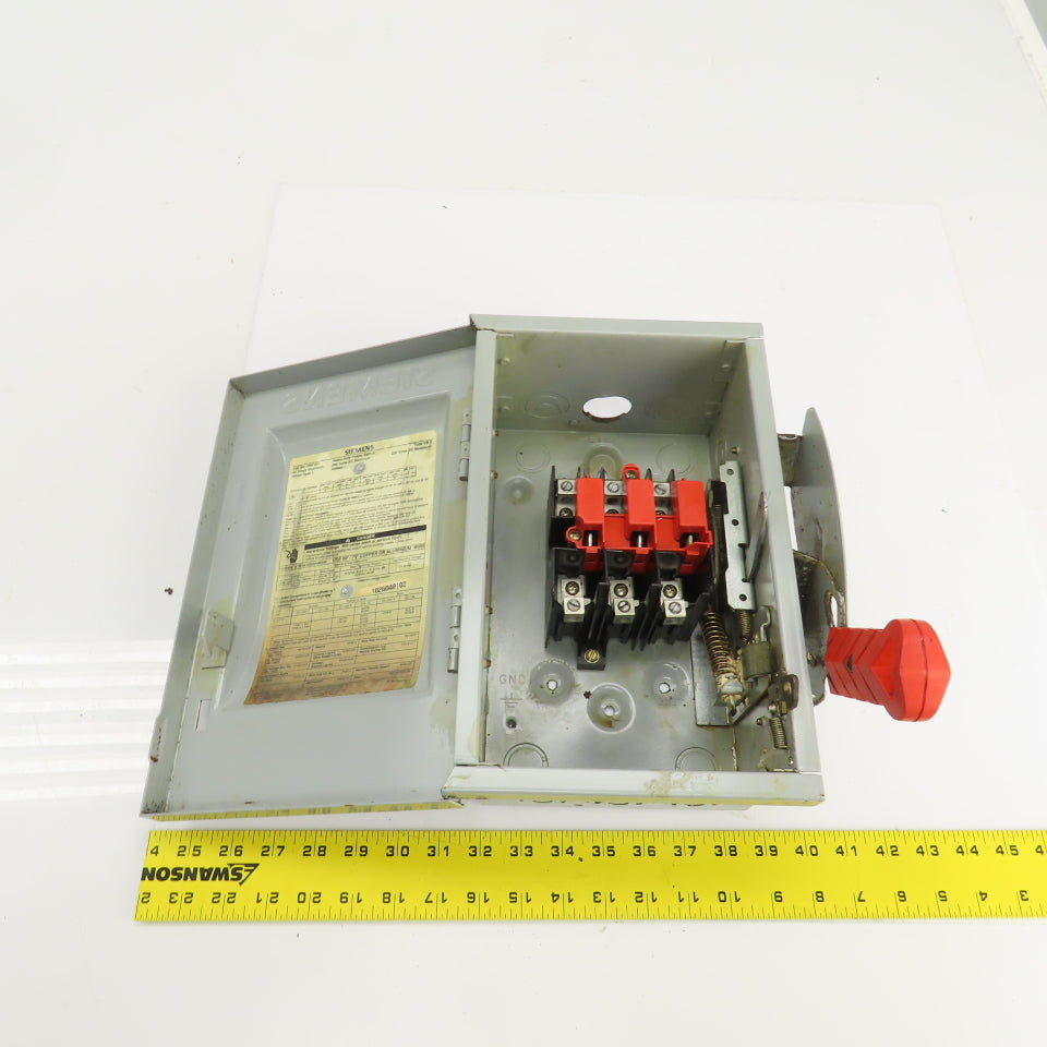 Siemens HNF361 30A Heavy Duty Safety Disconnect Switch 600VAC 3 Pole 30HP Type 1