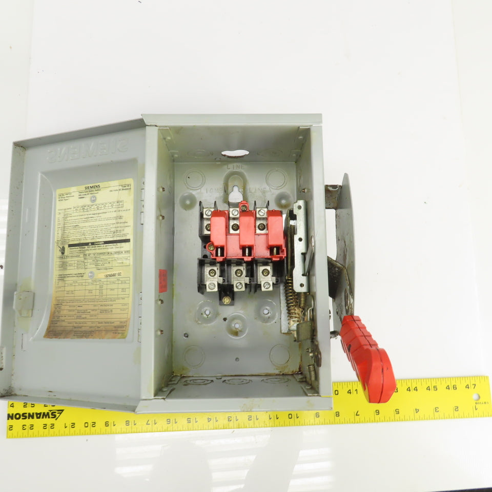 Siemens HNF361 30A Heavy Duty Safety Disconnect Switch 600VAC 3 Pole 30HP Type 1