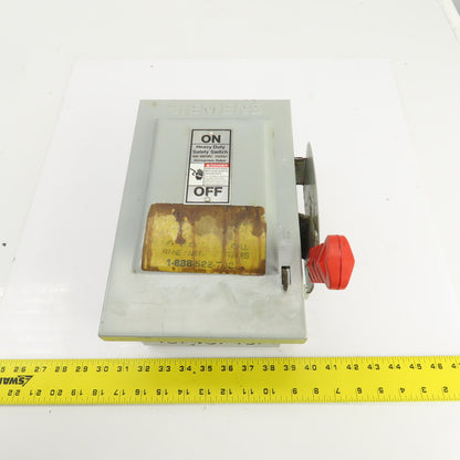Siemens HNF361 30A Heavy Duty Safety Disconnect Switch 600VAC 3 Pole 30HP Type 1