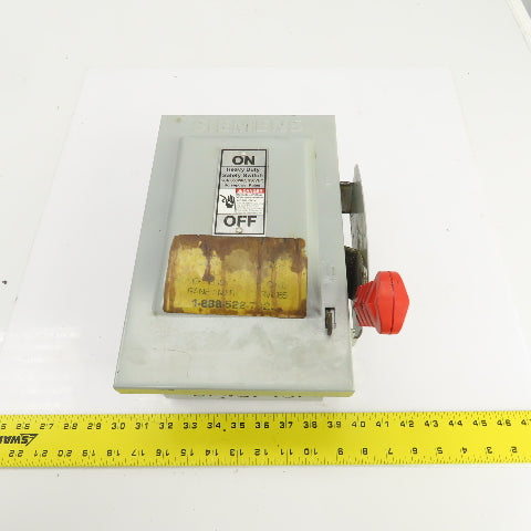 Siemens HNF361 30A Heavy Duty Safety Disconnect Switch 600VAC 3 Pole 30HP Type 1