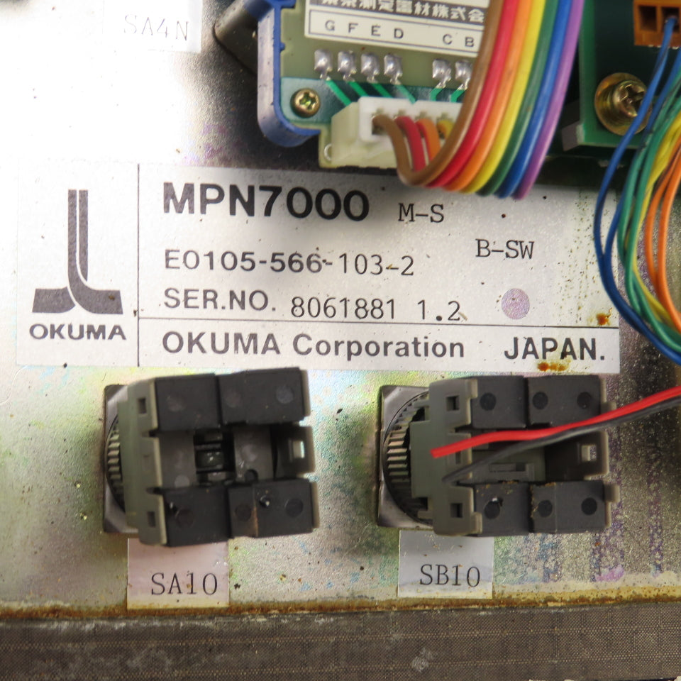 Okuma E0105-566 MPN7000 CNC Machine Operator Control Panel