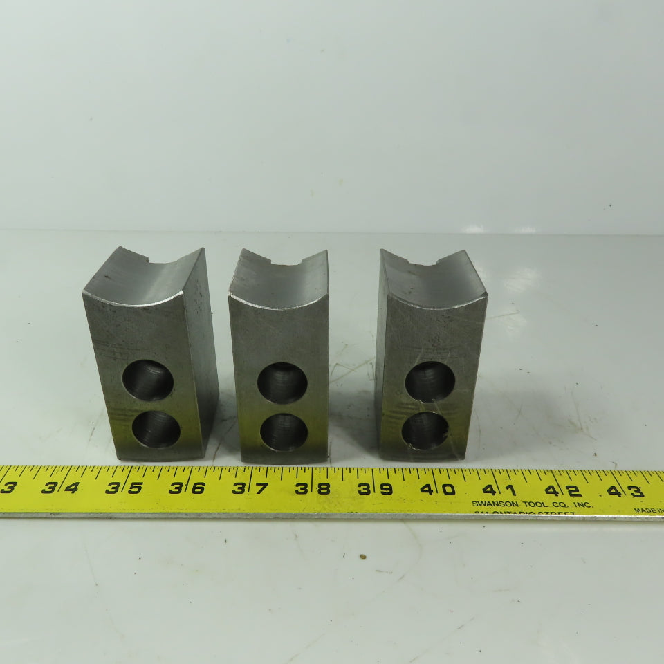 Abbott KTT8S Soft Lathe Chuck Jaw 1-1/2" x 3" x 2" Serrated Lot of 3