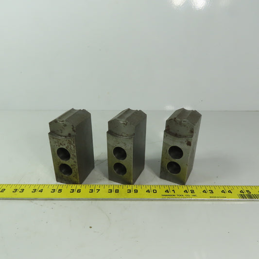 Abbott H0W27M88S Soft Lathe Chuck Jaw 1-1/2" x 4" x 2" Serrated Lot of 3