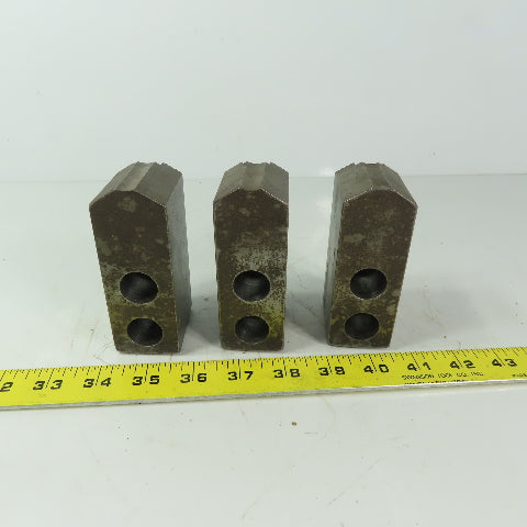 Abbott KTT10S Soft Lathe Chuck Jaw 1-1/2" x 4" x 2" Serrated Lot of 3