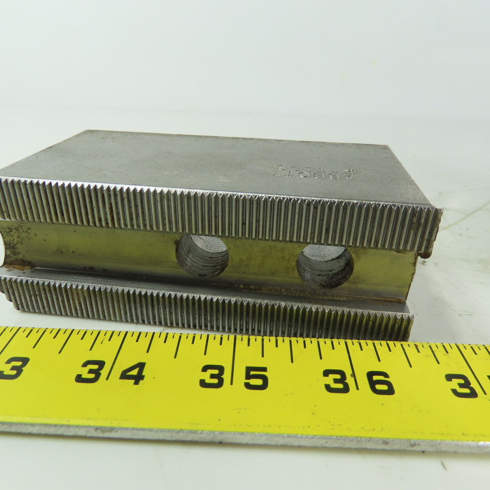 Abbott KTT10S Soft Lathe Chuck Jaw 1-1/2" x 4" x 2" Serrated Lot of 3