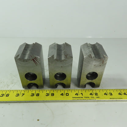 Abbott H0W27M88S Soft Lathe Chuck Jaw 1-3/8" x 3-3/8" x 2" Serrated Lot of 3