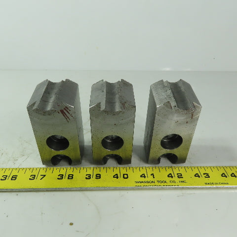 Abbott H0W27M88S Soft Lathe Chuck Jaw 1-3/8" x 3-3/8" x 2" Serrated Lot of 3