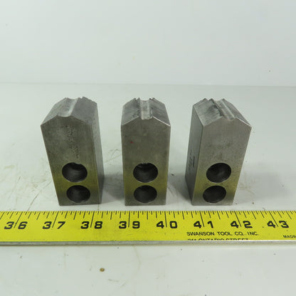 Abbott KTT6S Soft Lathe Chuck Jaw 1-1/2" x3-1/2" x 1-1/4" Serrated Lot of 3