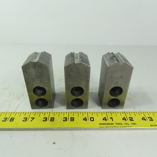 Abbott KTT6S Soft Lathe Chuck Jaw 1-1/2" x3-1/2" x 1-1/4" Serrated Lot of 3