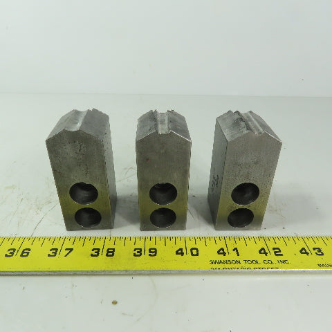 Abbott KTT6S Soft Lathe Chuck Jaw 1-1/2" x3-1/2" x 1-1/4" Serrated Lot of 3