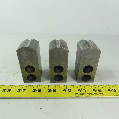 Abbott KTT6S Soft Lathe Chuck Jaw 1-1/2" x3-1/2" x 1-1/4" Serrated Lot of 3
