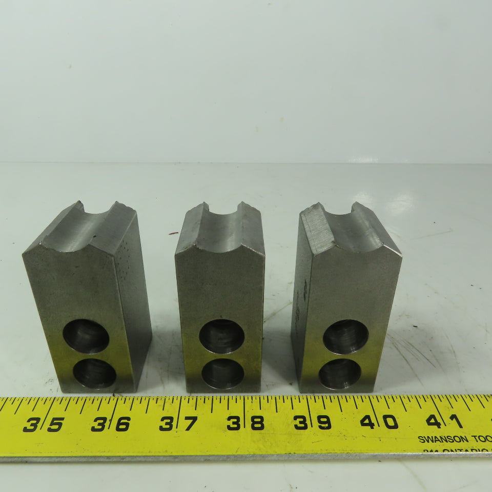 Abbott KTT6S Soft Lathe Chuck Jaw 1-1/2" x3" x 1-1/4" Serrated Lot of 3