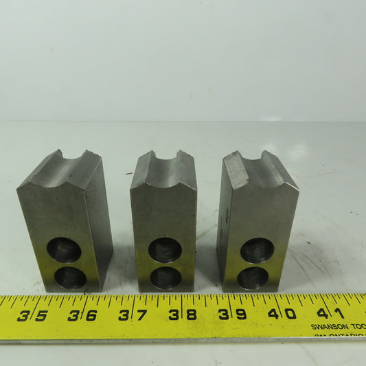 Abbott KTT6S Soft Lathe Chuck Jaw 1-1/2" x3" x 1-1/4" Serrated Lot of 3