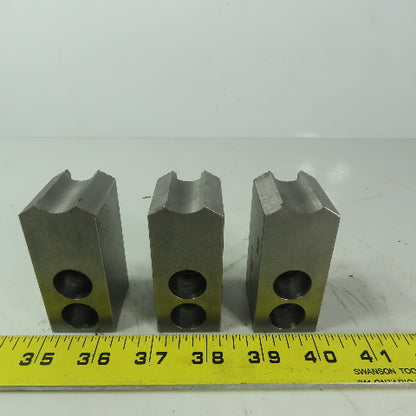Abbott KTT6S Soft Lathe Chuck Jaw 1-1/2" x3" x 1-1/4" Serrated Lot of 3
