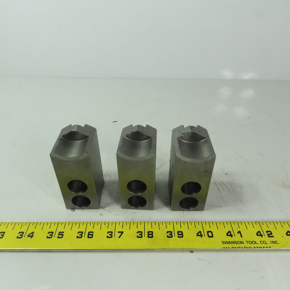Abbott KTT6S Soft Lathe Chuck Jaw 1-1/2" x 3" x 1-1/4" Serrated Lot of 3
