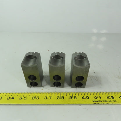 Abbott KTT6S Soft Lathe Chuck Jaw 1-1/2" x 3" x 1-1/4" Serrated Lot of 3