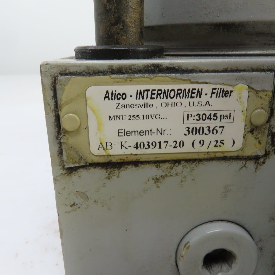 Atico-Internormen MNU 255.10VG AB K-403917-20 Hydraulic Oil Filter 3045 PSI