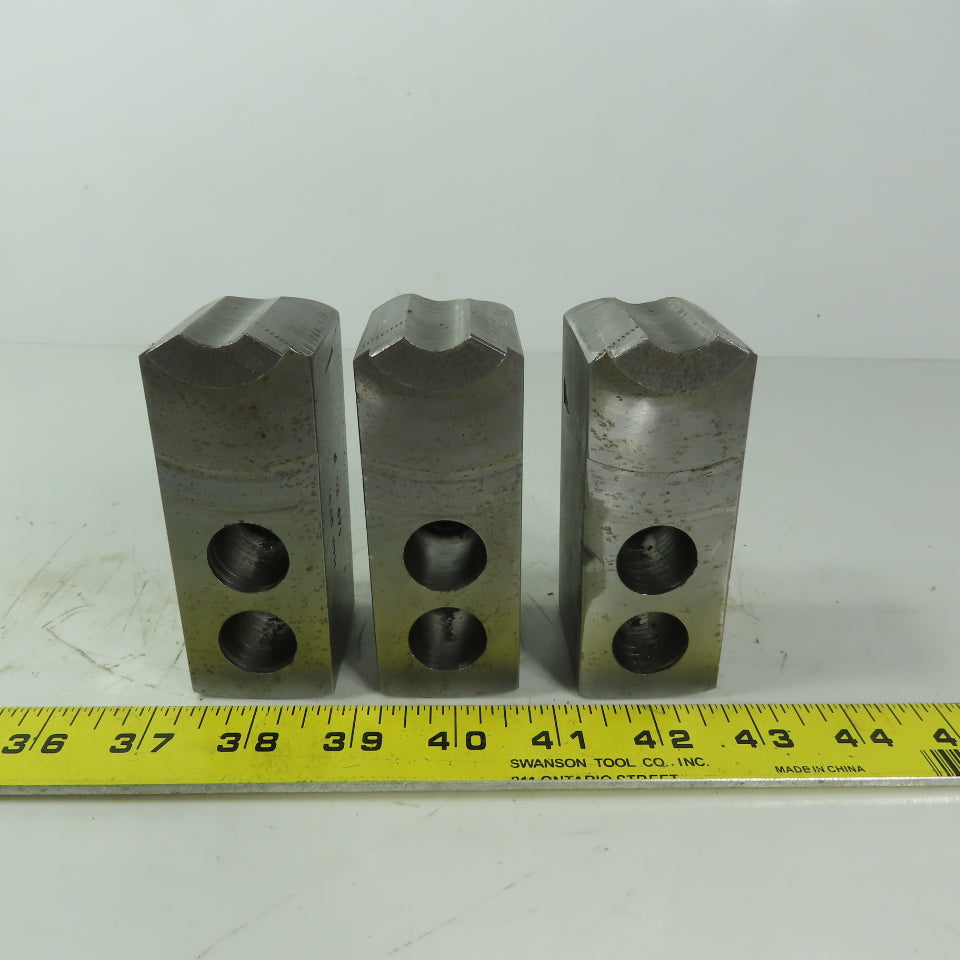 H & R 149.20.0 P Soft Lathe Chuck Jaw 1-1/2" x 4" x 1-3/4" Serrated Lot of 3