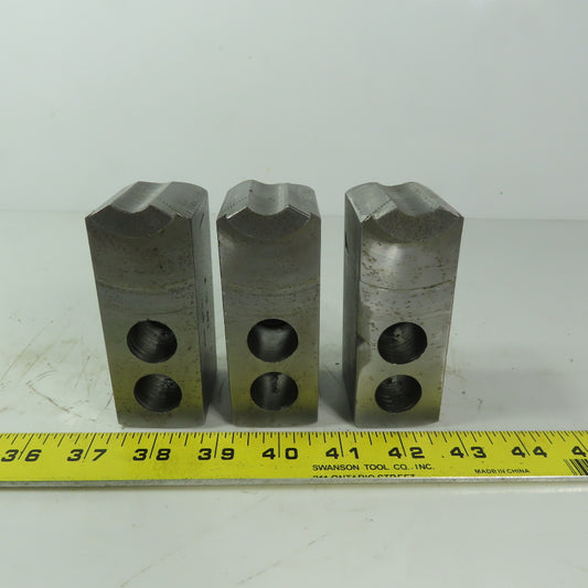 H & R 149.20.0 P Soft Lathe Chuck Jaw 1-1/2" x 4" x 1-3/4" Serrated Lot of 3