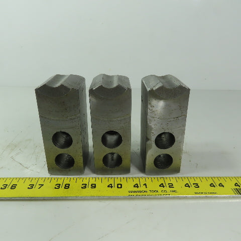 H & R 149.20.0 P Soft Lathe Chuck Jaw 1-1/2" x 4" x 1-3/4" Serrated Lot of 3