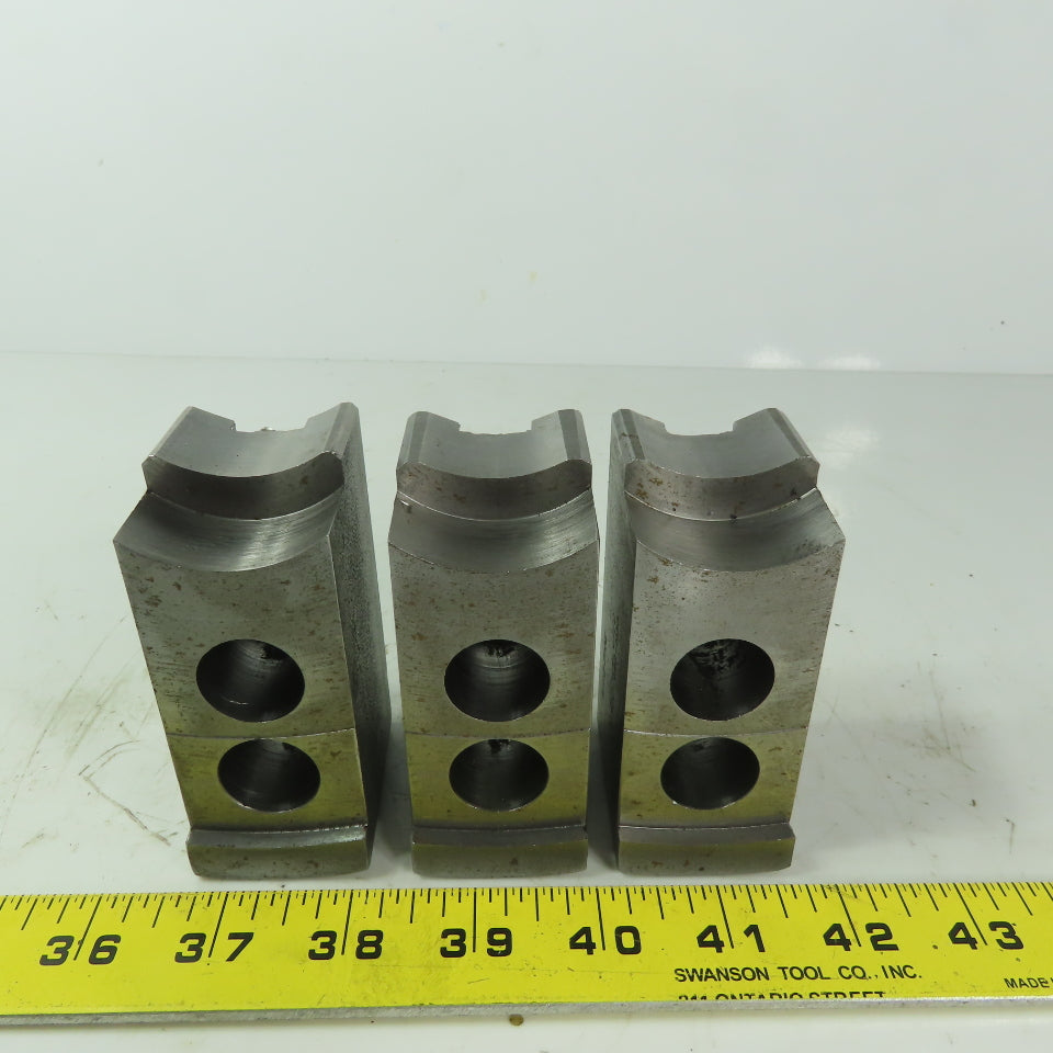 Dillon HW27M8 Soft Lathe Chuck Jaw 1-1/2" x 3-1/2" x 1-3/4" Serrated Lot of 3